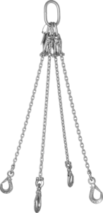 Eslingas de acero inoxidable (4 ramales) de cromox® (sistema modular con enganche de acortamiento)