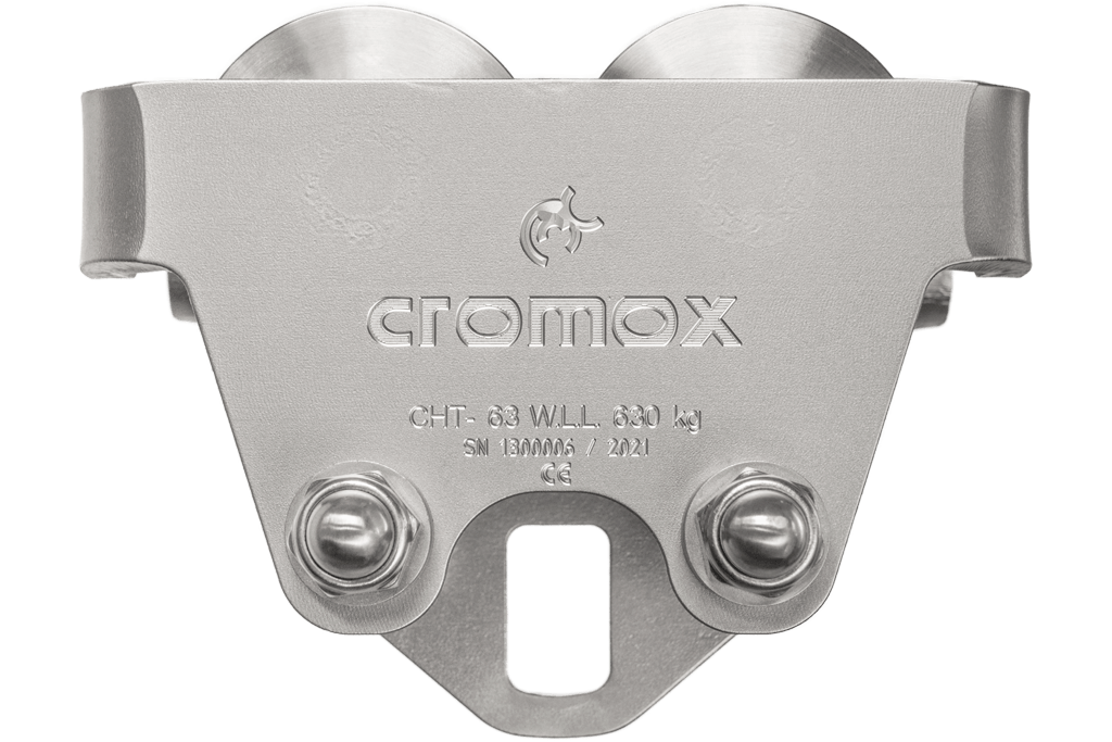 cromox® polipastos y carretilla elevadora de acero inoxidable (vista frontal)